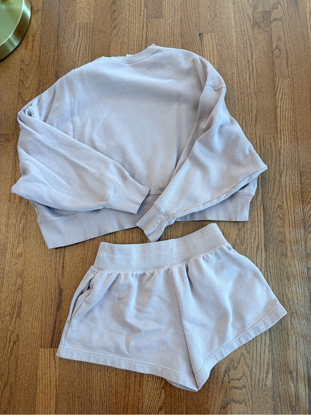 Nike Phoenix Fleece Oversized Crewneck and Short Set Dusty Purple - Picture 2 of 4